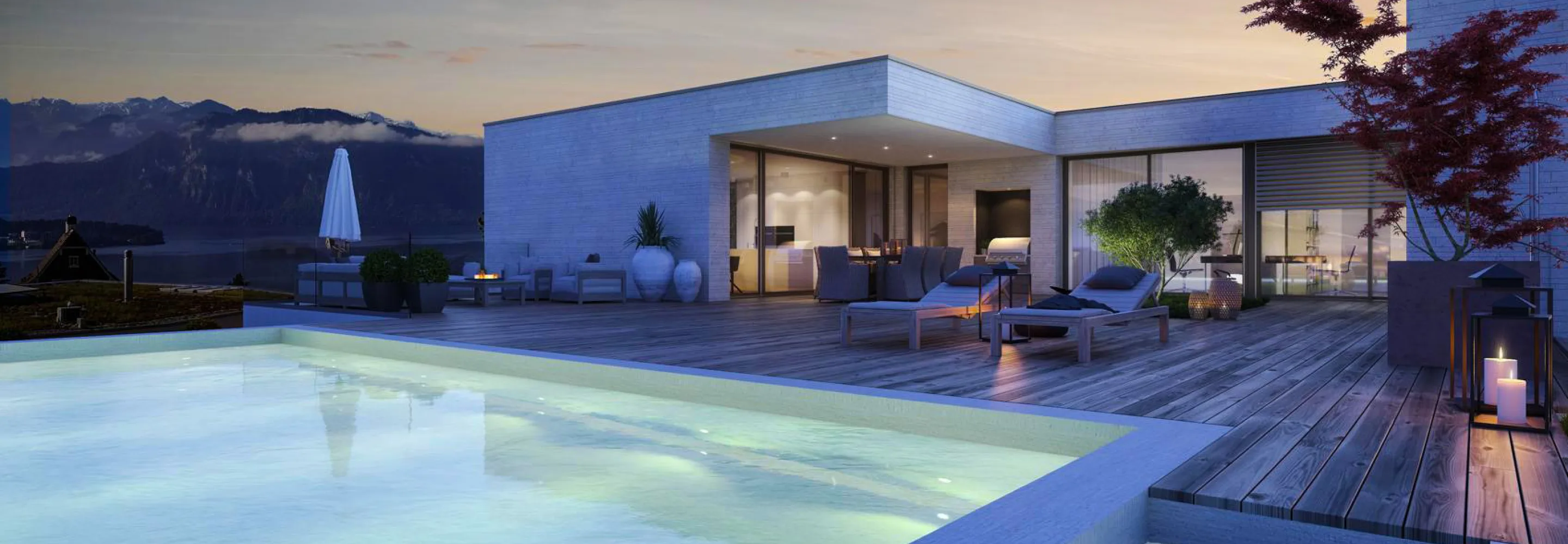 Visualisierung Poolbereich Atrium Meggen.